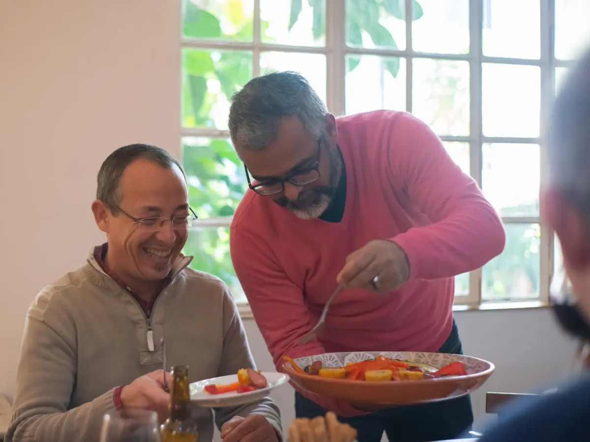 Lunch being served to residents in a care home